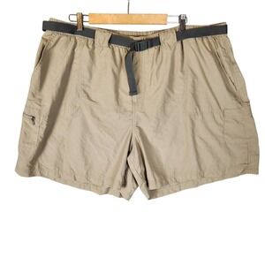 Columbia Shorts Women's 3X Tan Belted Cargo Nylon Lightweight Outdoor Hiking